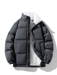 Warme modische Fleece-Puffer-Winterjacke für Damen | Perfekt für Outdoor-Aktivitäten – Dunkelgrau