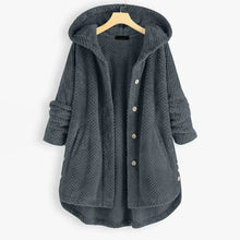 Damen Kapuzenfleece mit weicher Webstruktur – Grau