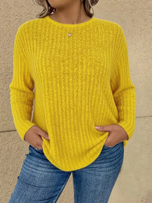 Katiya - Lässiger Locker Sitzender Pullover Mit Langen Ärmeln – Gelb