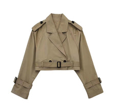 Karla | Damen Schicker kurzer Trenchcoat mit Gürtel – Beige