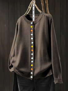 Karita™ | Klassische Strickjacke – Braun
