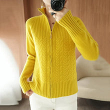 Strickjacke mit Zipper | Weiches Material | Lässige Eleganz – Gelb
