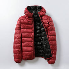 Leichte und thermische Pufferjacke Unisex - Nordika – Rot mit Schwarz