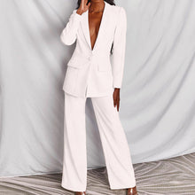 Véronique | Mode Business Damenbekleidung Langarm Hose Anzug – Weiß
