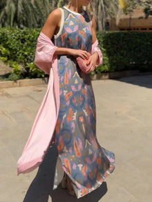 Delly - Bohemian Stil Zweiteiliges Kleid – Rosa