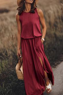 Jessica - Schickes Freizeitkleid – Burgunderrot