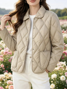 Laurelle - Elegante Und Schicke Locker Sitzende Wattierte Jacke – Beige