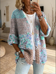 Stevena – Pullover Mit Elegantem Blumenmuster – Braun
