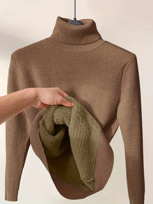 Damen Winter Rollkragenpullover | Gemütlich – Dunkelbraun