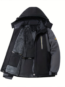 Warme Fleece Winter Jacke Für Herren | Perfekt für Outdoor-Aktivitäten – Schwarz