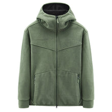 Fleecejacke mit Kapuze für Männer - Nils – Militärgrün