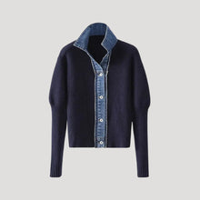 Helga | Damen Frühjahrs Lagen-Button-Cardigan-Jacke – Marineblau