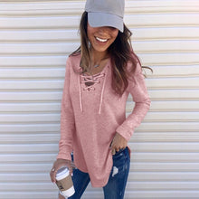 Langarmshirt mit Schnürung | Lässiger Schnitt | Bequemer Stil – Rosa