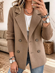 Winchell - Stylische Herbst Jacke Mit Gestrickten Ärmeln – Braun