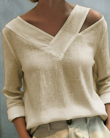 Makeeta – Elegantes Oberteil Mit V-Ausschnitt Und Trägern – Beige
