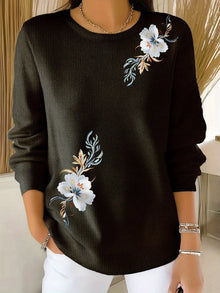 Meyla – Eleganter Langarmpullover – Schwarz