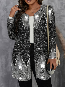 Joalyne - Lässige Strick Jacke Mit Polka Dot Und Streifenmuster – Schwarz