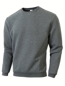 Beckham | Bohemian Plaid Langarm Pullover – Dunkelgrau