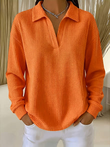 Daphnie - Elegantes Hemd Mit Polokragen – Orange