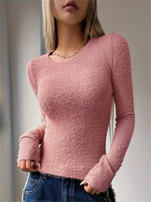Willena – Langarm-Strickoberteil – Rosa