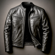 Vintage-Lederjacke – Schwarz