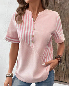 Lavinia® | Klassisches gestreiftes Oberteil – Rosa