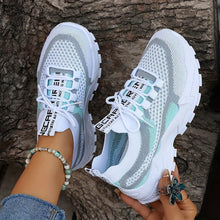 Elegante Colorblock Strick-Sneakers für Damen | Perfekt für Casual Days – Cyan