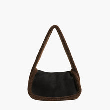 Schultertasche mit Teddy-Futter | Weicher Griff | Trendig und Kuschelig – Schwarz
