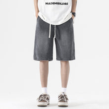 Gewaschene Denim-Shorts für Männer mit Baggy-Style - Matias – Schwarz