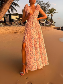 Marina - Zeitloses Klassisches Damen Maxikleid – Orange