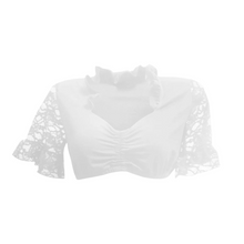Damen Schwarz und Weiß Oktoberfest Dirndl Bluse – Weiß