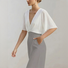 Yoko - Eleganter und trendiger Jumpsuit – Weiß Grau
