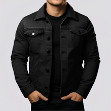 Maxwell - Traditionelle Männerjacke aus robustem Stoff – Schwarz