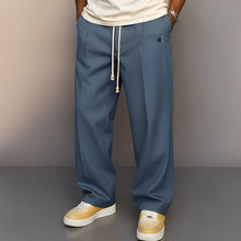 Henri - Bequeme Herrenhose mit Zugband – Blau