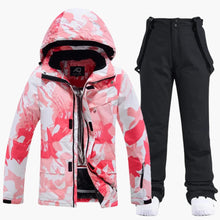Zweiteiliger Skianzug für Damen – Rosa / Schwarz