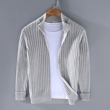 Herren Strickjacke Mit Reißverschluss | Geripptes Design Für Alltag – Grau