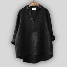 Anna - Linen Blouse – Schwarz
