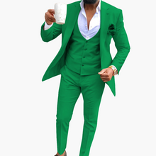 Herren Anzugset mit Weste und atmungsaktivem Blazer – Grün