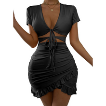 Wren® | Elegantes Wickelkleid mit Rüschen – Schwarz