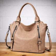 Damen Alltag Handtasche aus Kunstleder – Hellbraun