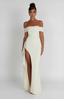 Aphrodite - Sculptée deLuxe Maxikleid – Weiss