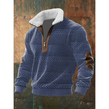 Tobias | ThermoSoft Fleecepullover mit Stehkragen – Blau