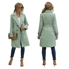 Knielanger Trenchcoat für Damen | Lässig – Grün