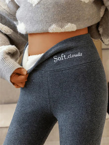 Evelyn's Fleece-gefütterte Schlankmachende Leggings – Tiefes Grau