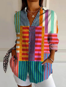 Rikke | Gestreiftes Spectrum-Shirt – Multicolor