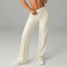 Samanda – Hose Mit Hoher Taille Und Weitem Bein – Beige