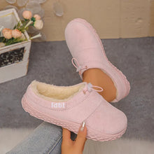 Damilya - Slip On Schuhe Aus Kunstwildleder Mit Fleecefutter Und Kordelzug – Rosa