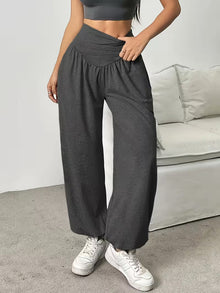 Millora – Weiche, Elastische Hose MIT Weitem Bein – Dunkelgrau