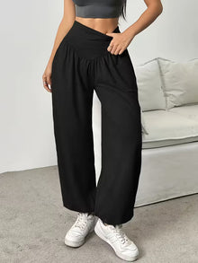 Millora – Weiche, Elastische Hose MIT Weitem Bein – Schwarz