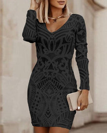 Stilkleid Mini mit V-Ausschnitt - Sienna – Schwarz